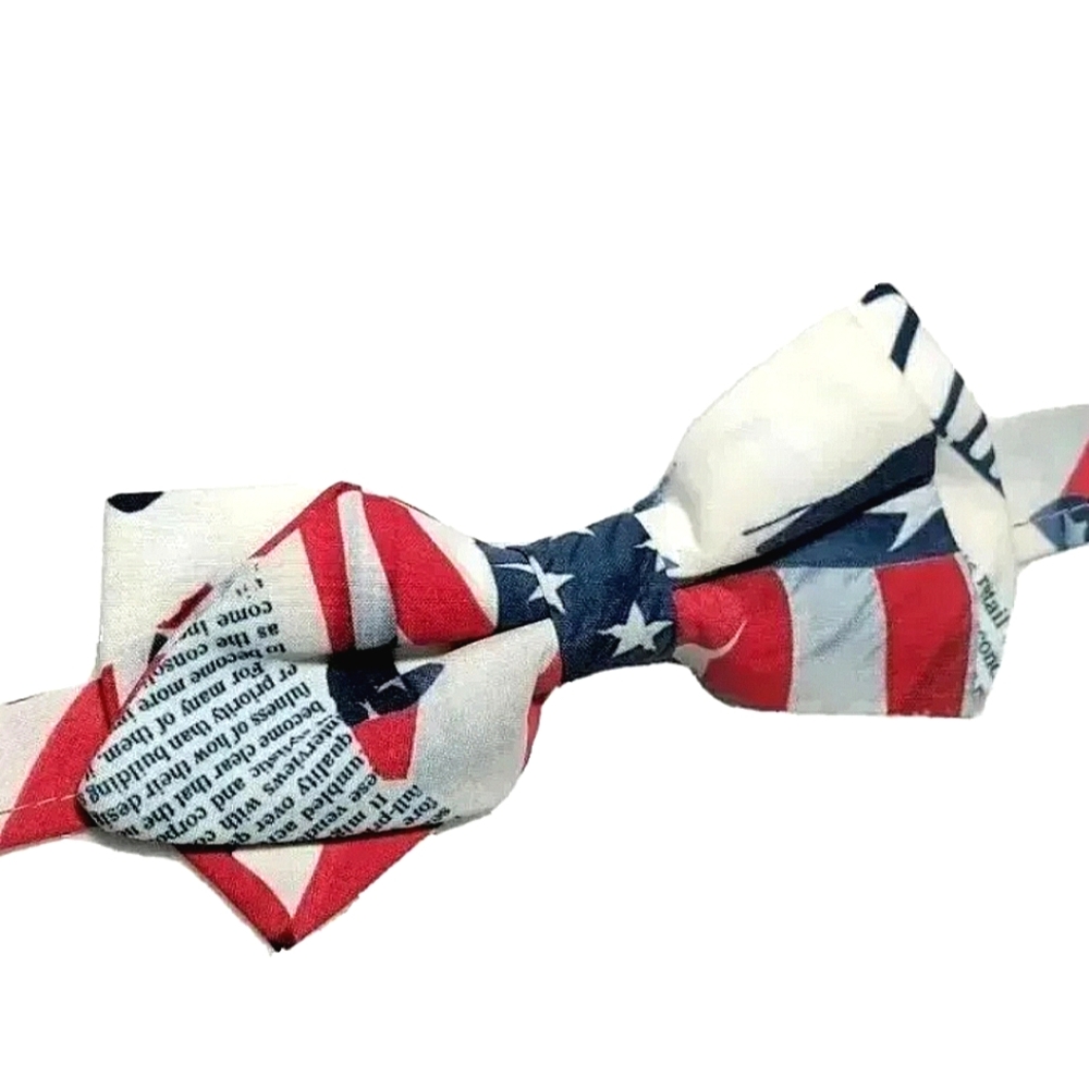 NEW US Flag Bow tie! Single Point Style. Wedding, Prom, Events, July 4th, Gift!